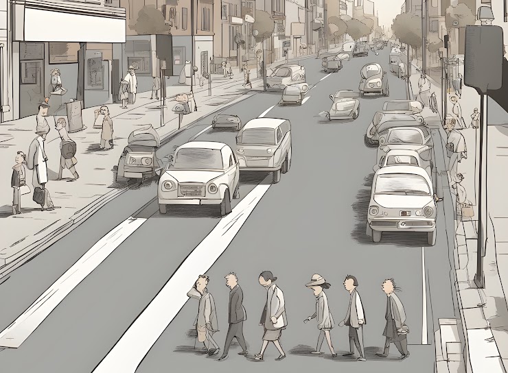 Road crossing scenario