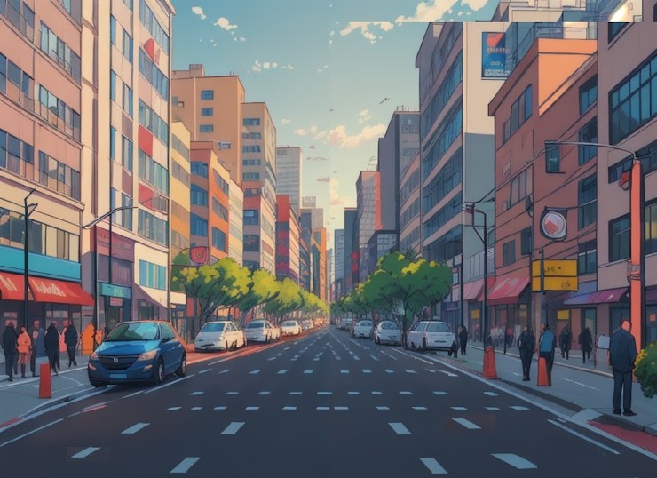 Road crossing scenario