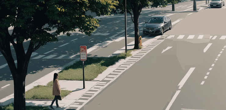Road crossing scenario