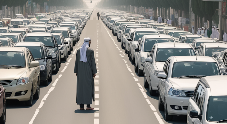 Road crossing scenario