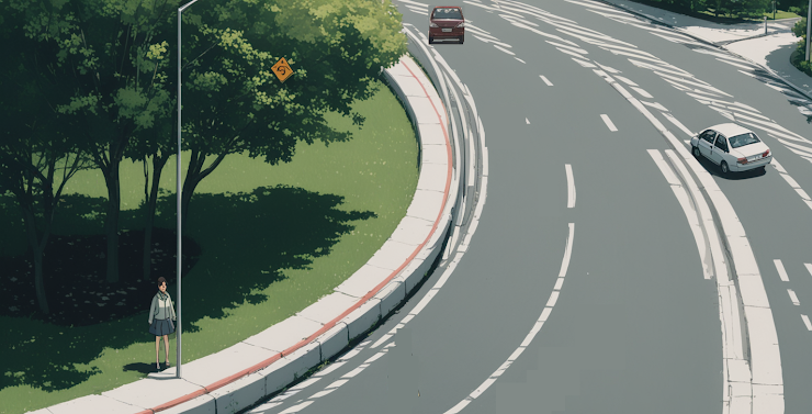 Road crossing scenario